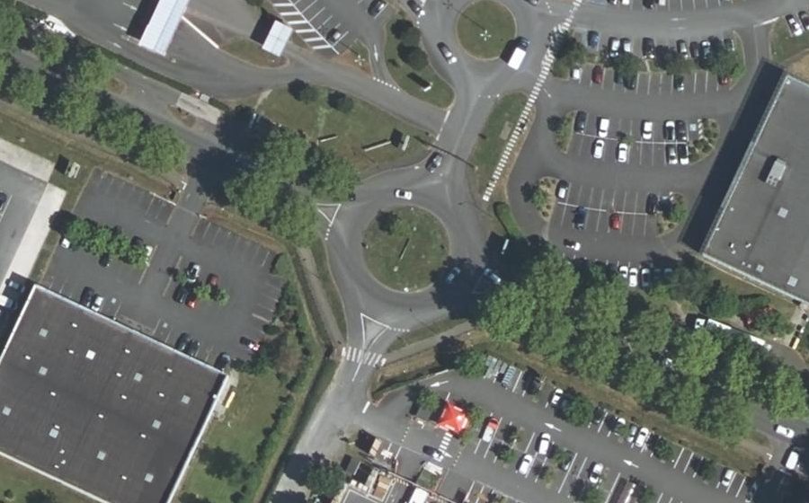 Vue aérienne du Rond-point des Demoiselles