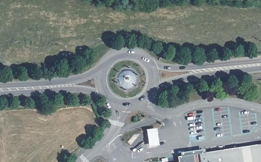 Vue aérienne du Rond-Point des Verseuses