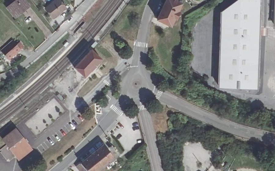 Vue aérienne de la Place du Souvenir Français