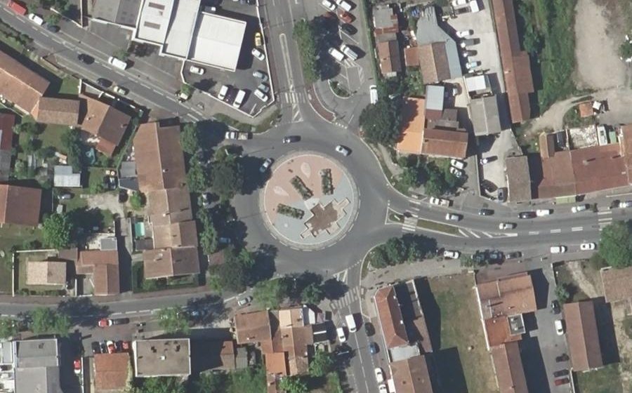 Vue aérienne du Place du Général Gouraud