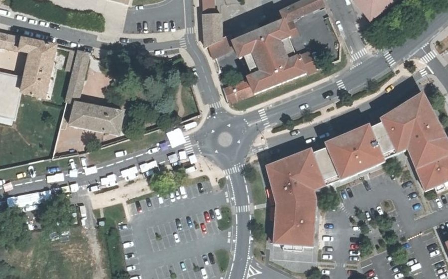 Vue aérienne du Rond-Point des Remparts
