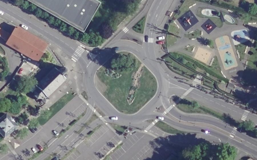 Vue aérienne du Rond-Point Robert Schuman