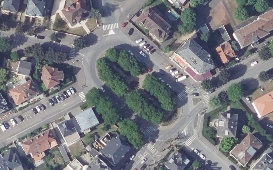 Vue aérienne du Place Général Patton