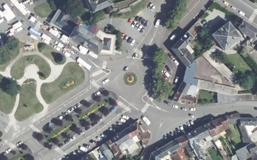Vue aérienne du Place Mahé