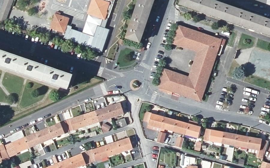Vue aérienne du Carrefour Marinella