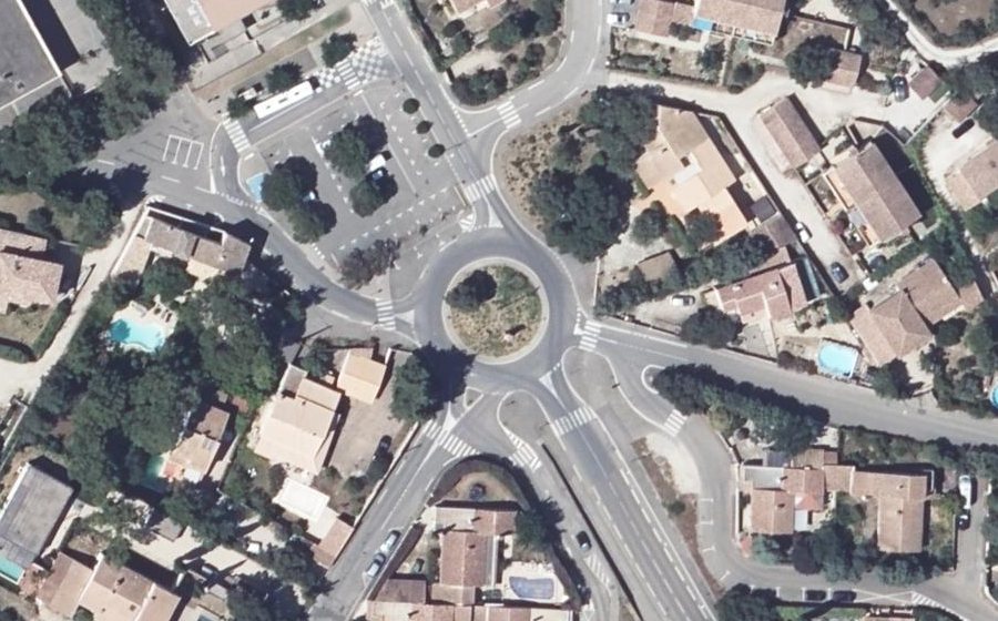 Vue aérienne du Rond-Point du Félibrige