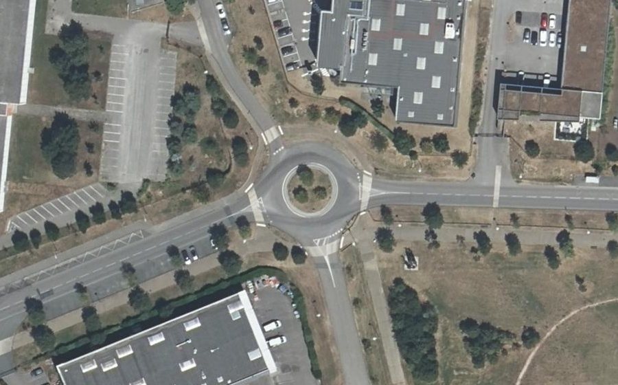 Vue aérienne du Rond-Point des Semailles