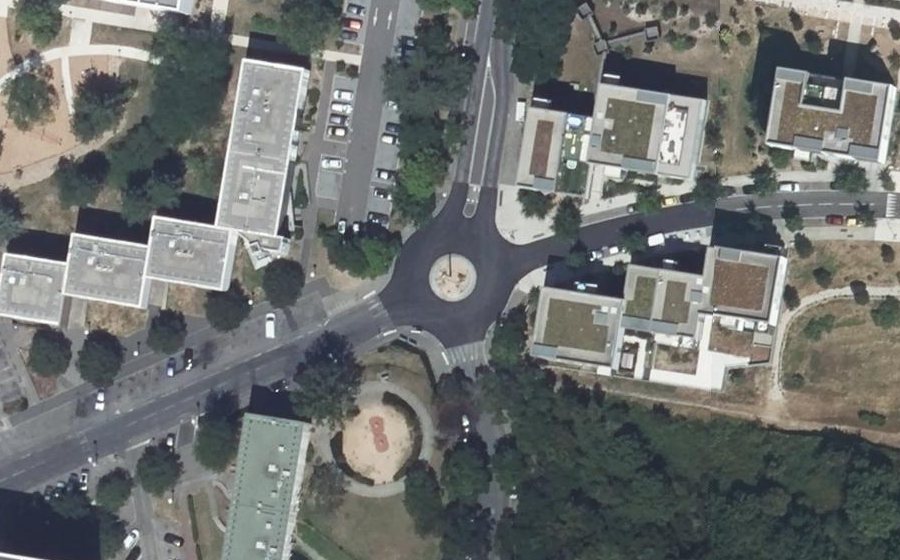 Vue aérienne du Rond-Point Général Leclerc
