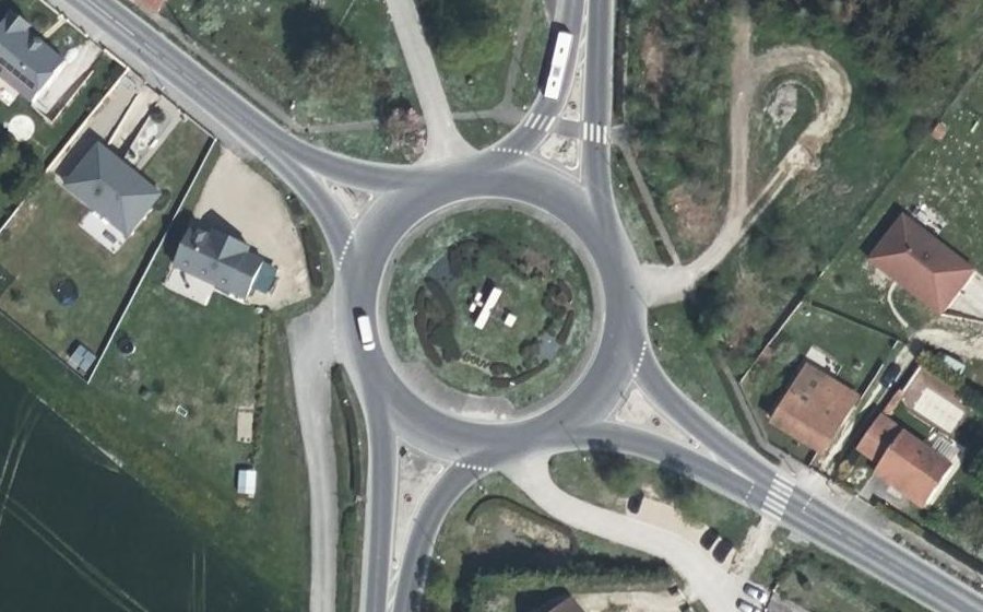 Vue aérienne du Rond-Point Henry-Farman