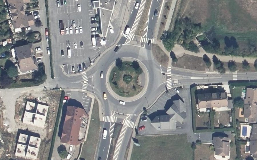 Vue aérienne du Rond-Point des Trois Noyers