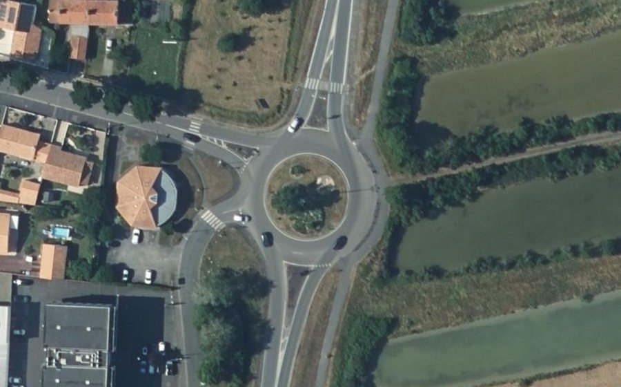 Vue aérienne du Rond-Point des Marais Salants