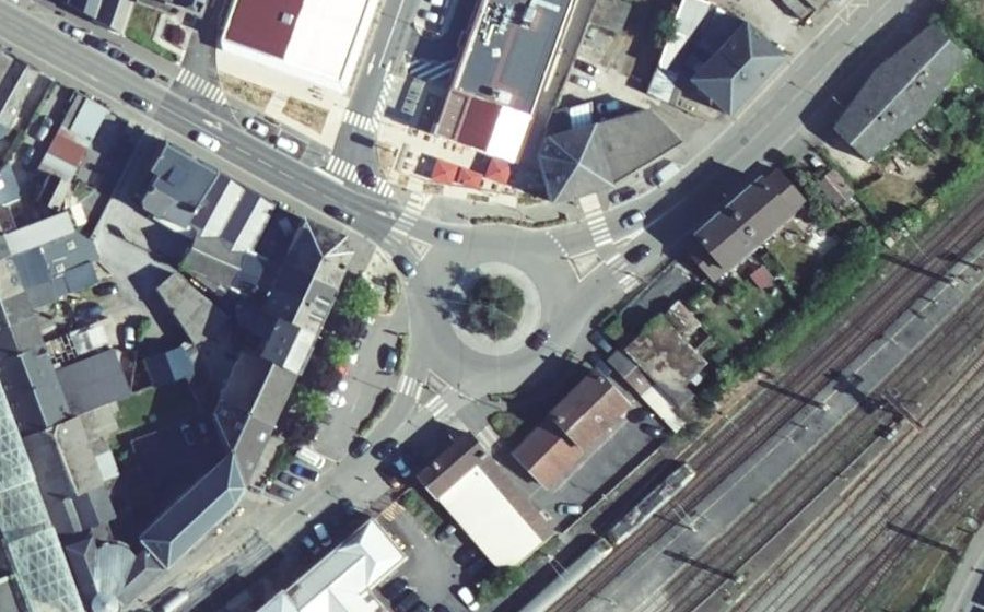 Vue aérienne du Place Serge Juste