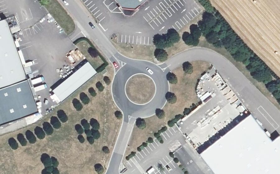 Vue aérienne du Rond-Point Francis Poulenc