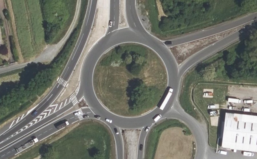Vue aérienne du Rond-Point de Pocé