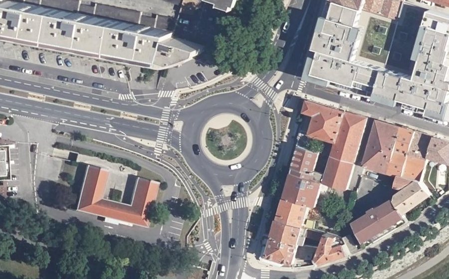 Vue aérienne du Rond-Point John Fitzgerald  Kennedy