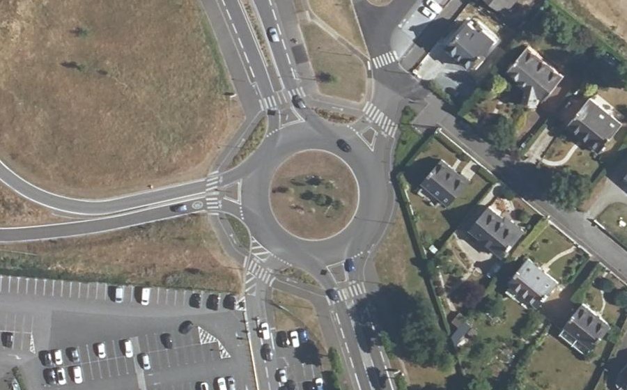 Vue aérienne du Rond-Point Joëlle Aubrée