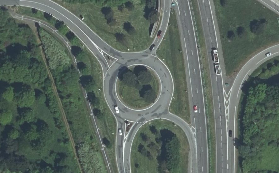 Vue aérienne du Rond-Point René Brus