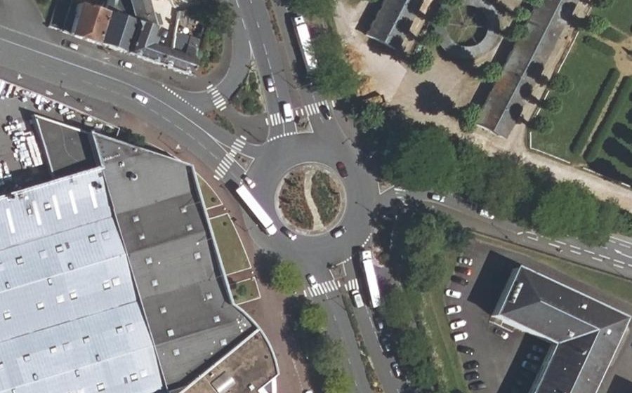 Vue aérienne du Rond-Point Général Arnold
