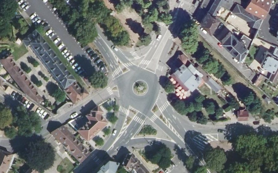 Vue aérienne du Rond-Point du Cerf