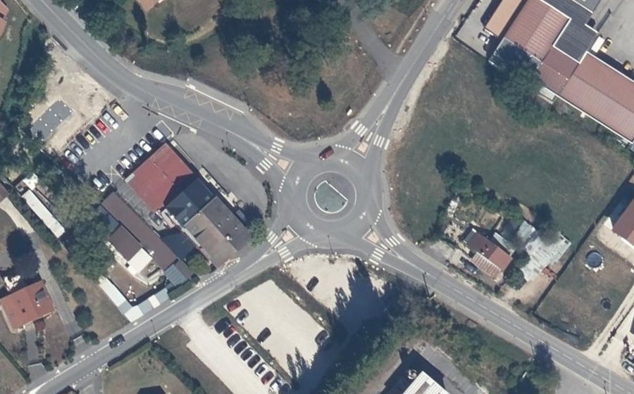 Vue aérienne du Rond-Point de l'Eculaz