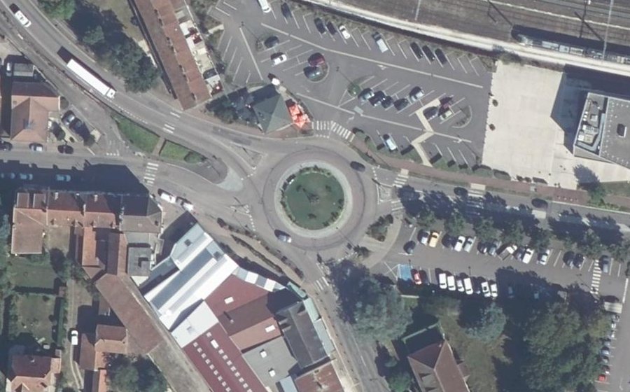Vue aérienne du Rond-Point Pierre Rebourg