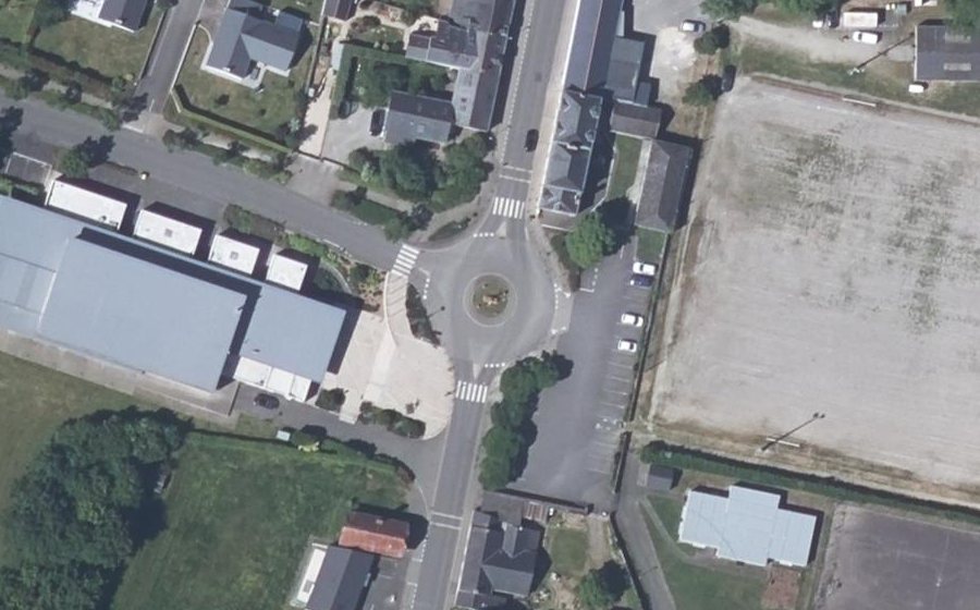 Vue aérienne du Place de Presteigne
