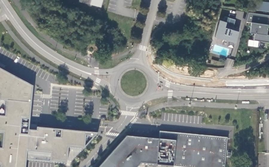 Vue aérienne du Rond-Point des Onze Journaux