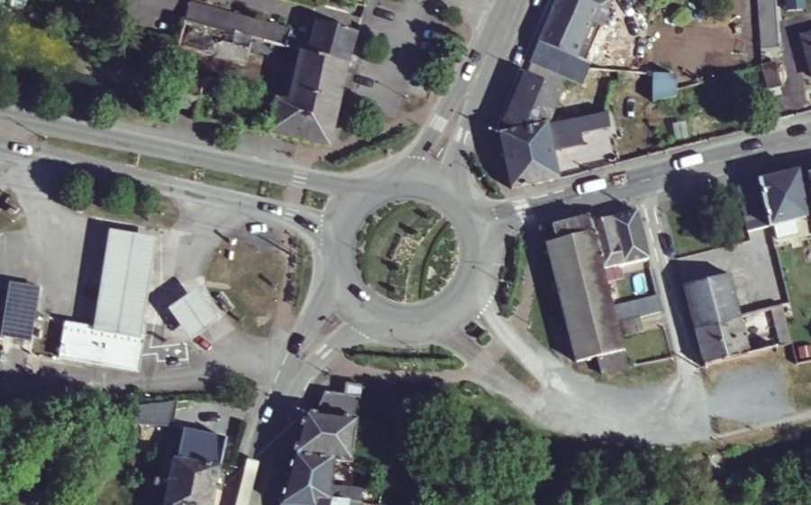 Vue aérienne du Place Alfred Derigny