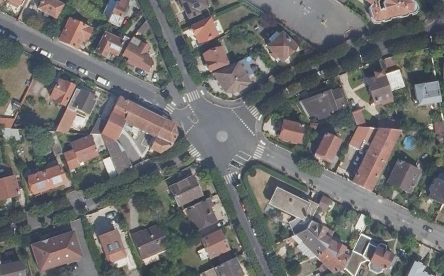 Vue aérienne du Rond-Point de Droylsden