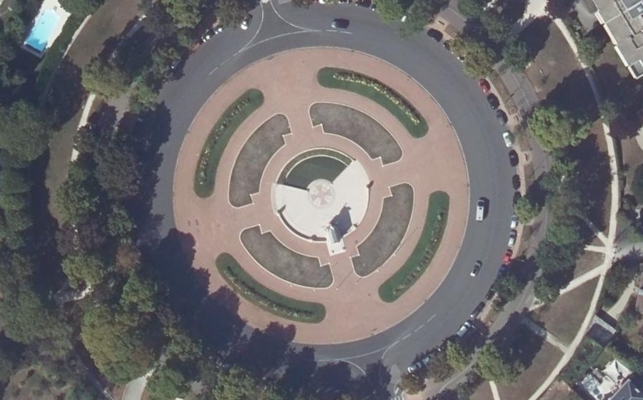 Vue aérienne du Rond-Point Edmond Michelet