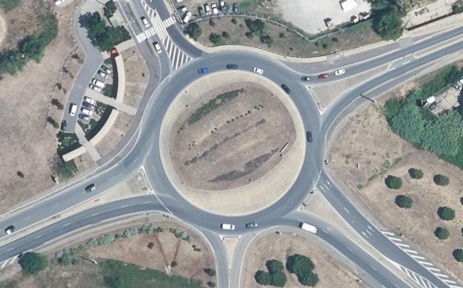 Vue aérienne du Rond-Point des Frères Montgolfier