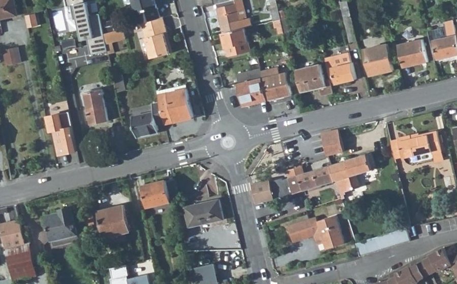 Vue aérienne du Rond-Point Louis Pasteur