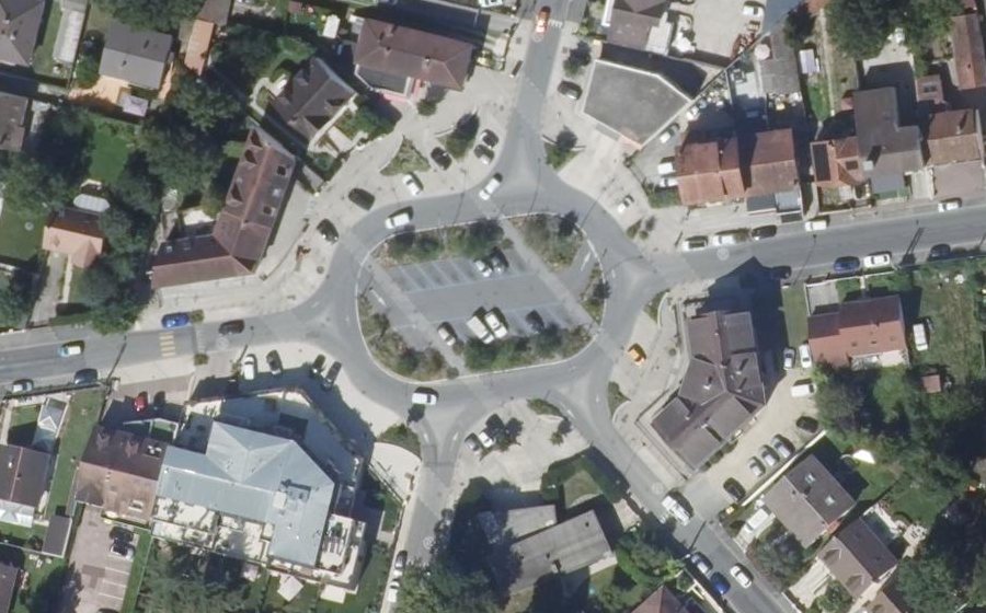 Vue aérienne du Place Aimé et Marie Geoffroy