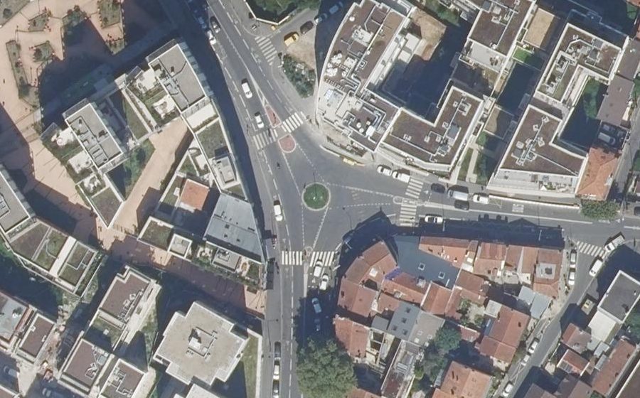 Vue aérienne du Place Salvador Allende