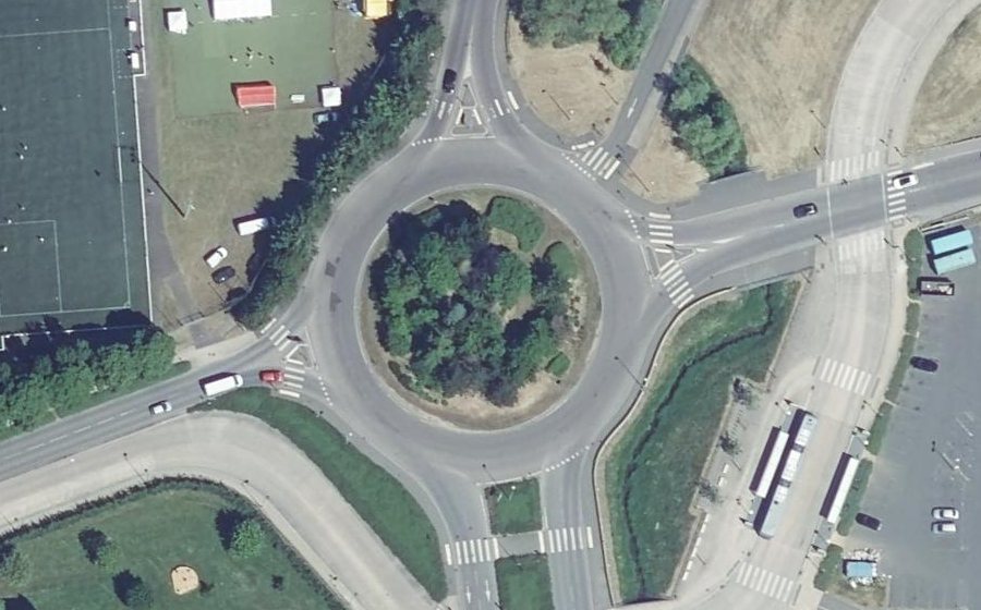 Vue aérienne du Rond-point de la Liberté