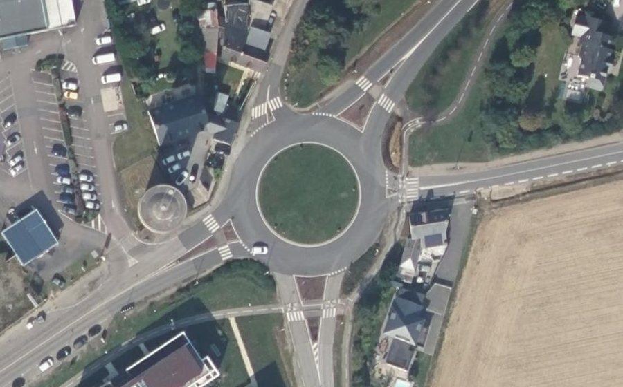 Vue aérienne du Rond-Point de la Haye de Pan