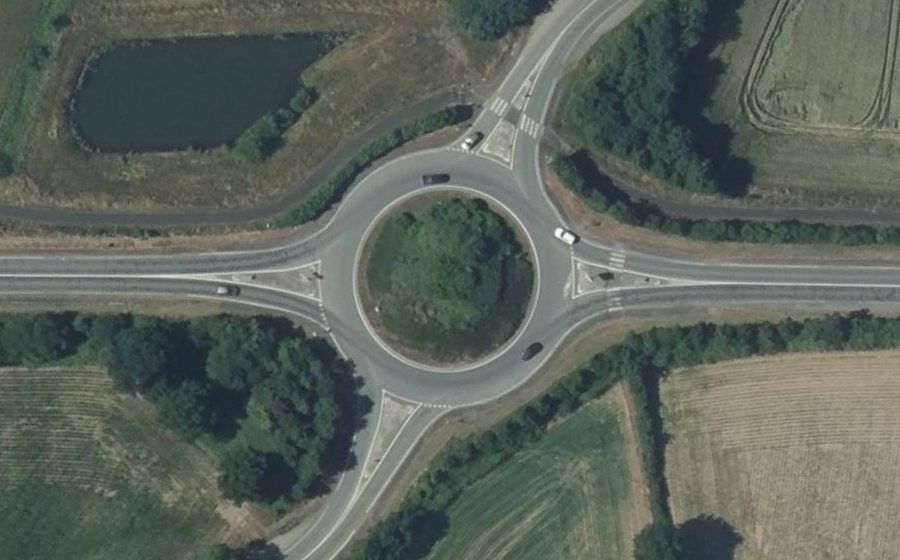Vue aérienne du Rond-point de Maufourie
