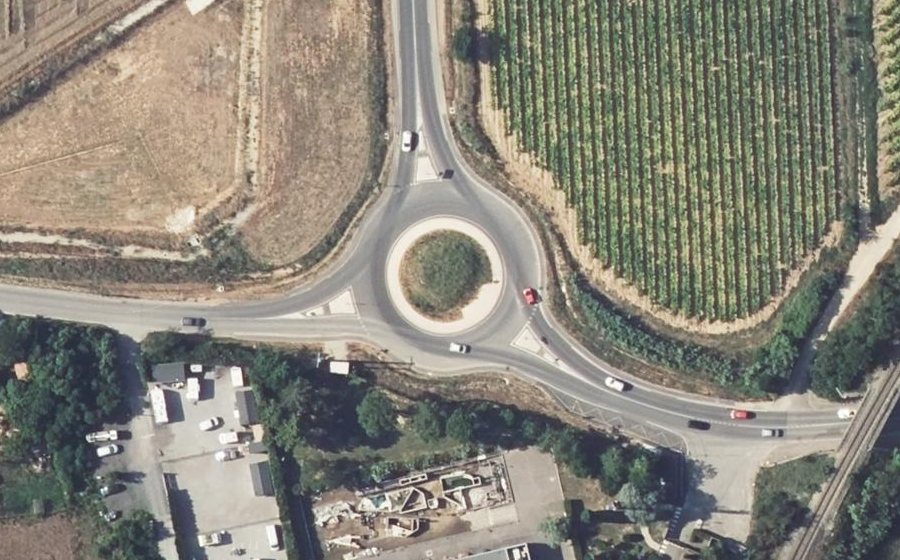 Vue aérienne du Rond-point Marcel Rambot