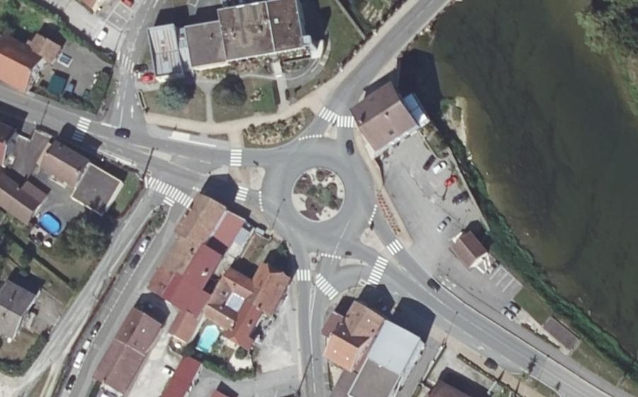 Vue aérienne de la Place de Boudry