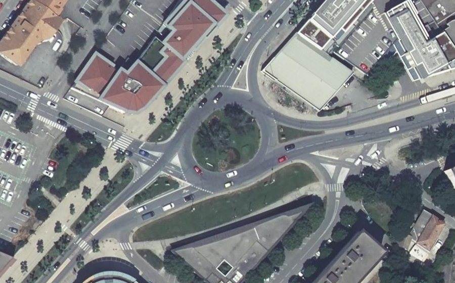 Vue aérienne du Rond-Point de l'Europe