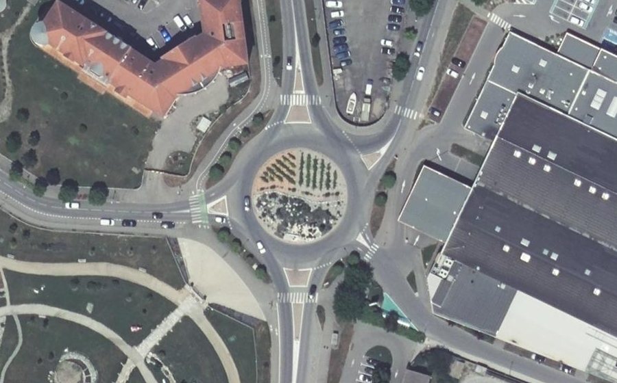 Vue aérienne du Carrefour des Médaillés Militaires