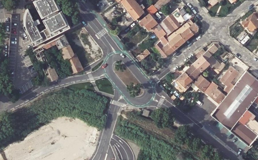Vue aérienne du Route de la Crau