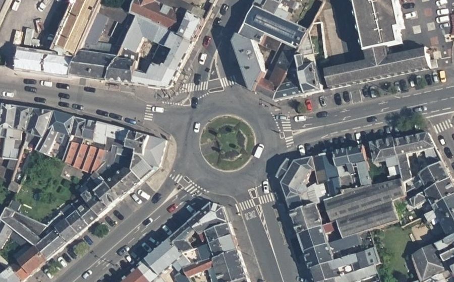 Vue aérienne du Place Crommelin