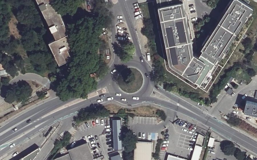Vue aérienne du Rond-Point Alexandre et Jérôme Ranque