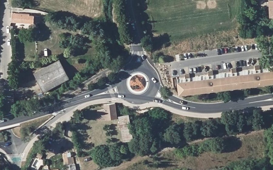 Vue aérienne du Rond-Point du 22 Août 1944