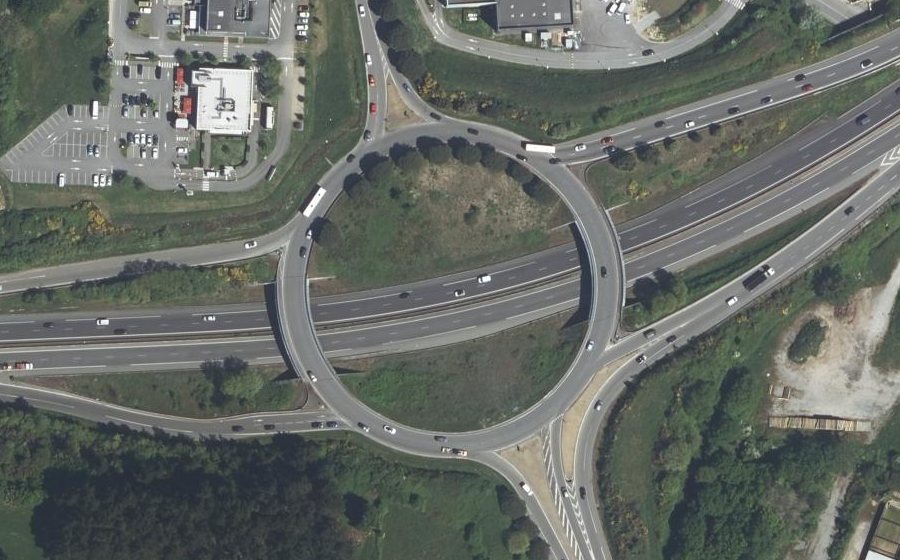 Vue aérienne du Rond point du Cran Neuf