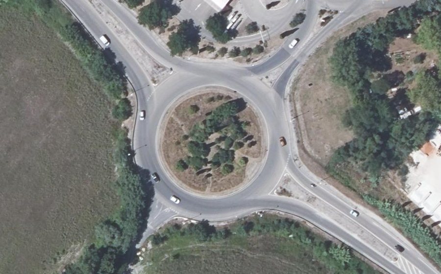 Vue aérienne du Rond-point Lieutenant Walter Oliver St John