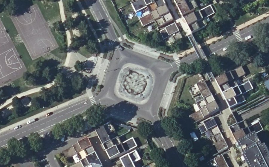 Vue aérienne du Rond-Point Carré