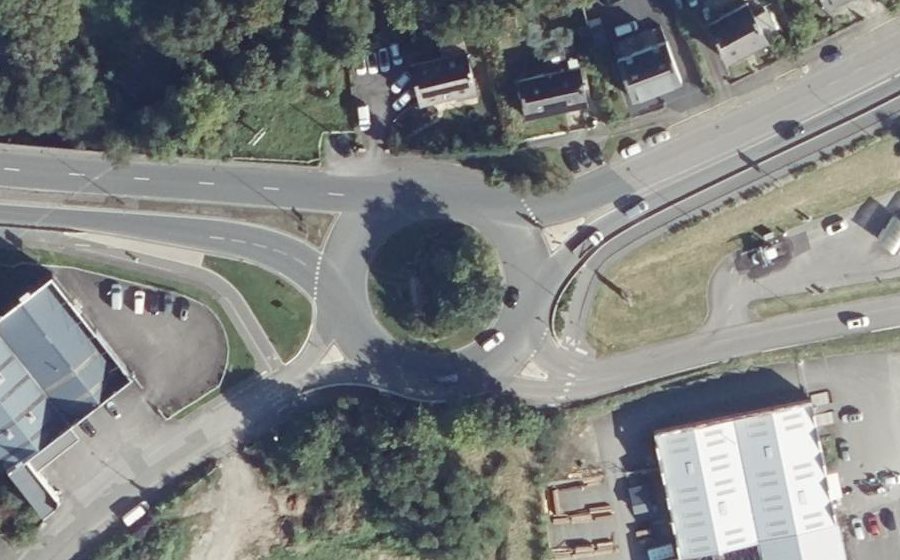 Vue aérienne du Rond-Point de Rouillen