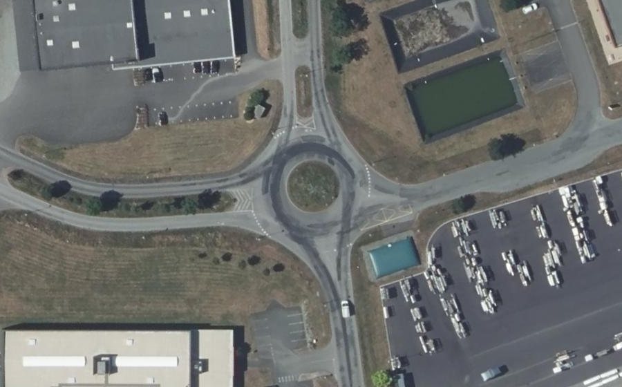 Vue aérienne du Rond-point de Grand' Lande